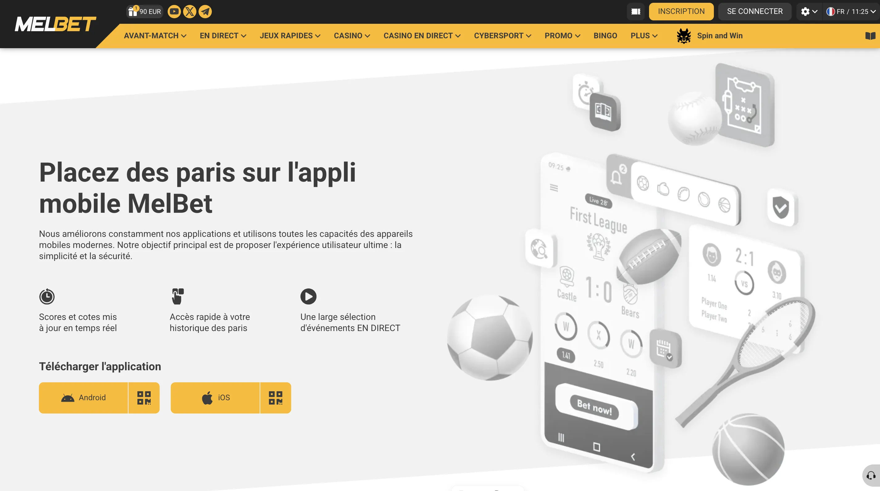 Application de paris sportif international pour mobile